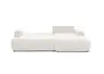 Ecksofa - 2-Sitzer mit Longchair rechts, Stoff, Offweiss