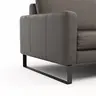 Sofa Enna - 3,5-Sitzer, Armlehne A, Leder, Schwarz, Kufe, Schwarz