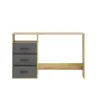 Schreibtisch - LB ca. 123x50 cm, Eiche Dekor, Anthrazit
