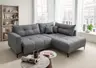 Ecksofa - 2-Sitzer mit Longchair rechts, Stoff, Anthrazit
