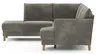 Sofa Stamford - Ecksofa 2-sitzig und Abschlusshocker links mit 3,5-Sitzer, Bogen rechts, Stoff, Anthrazit