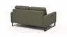 Sofa Enna - 2,5-Sitzer, Armlehne A, Leder, Olive, Kufe, Schwarz