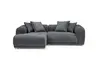 Ecksofa - Longchair links mit 2-Sitzer, Stoff, Anthrazit