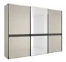 Schwebetürenschrank 3-türig EM Armadio - mit Beleuchtung,  B. ca. 298 cm, Dekor sand, Sandglas, Spiegel