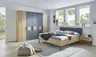 Schlafzimmer - inkl. Polsterkopfteil, Bianco-Eiche-Nachbildung, Lava Dekor, Absetzung Hirnholz, 