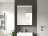 Spiegelschrank - B ca. 60 cm, Weiß, Weiß Hochglanz