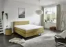 Boxspringbett - Liegefläche ca. 180x200 cm, Stoff, Curry