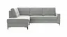 Ecksofa Merlos H. - Ecke links mit 2,5-Sitzer rechts, Stoff, Grau
