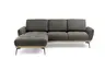 Ecksofa EDDIE - Ecke links, 2-Sitzer inkl. Rückenverstellungen, Stoff, Braun