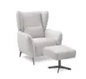 Hocker EILA - Stoff, Hellgrau