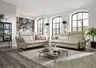 Sofa - 3-Sitzer, Kopfteil verstellbar, Leder, Creme