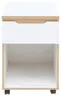 Rollcontainer - B ca. 45 cm, Weiß, Artisan Eiche Nachbildung