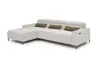 Ecksofa - Longchair links mit 2-Sizer, Sitztiefe verstellbar motorisch/Kopfteil verstellbar, Stoff, Sand