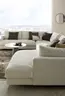 Ecksofa Cuneo Select - Ecke links, 2-Sitzer, Longchair rechts, Stoff, Offwhite