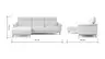 Ecksofa Nevin - Longchair links mit 2-Sitzer rechts, inkl. Kopfpolsterverstellung, Stoff, Weiß