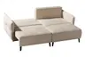Ecksofa - Schlaffunktion mit Bettkasten, Stoff, Natur