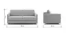Sofa Nuoro - 2,5-Sitzer inkl. Schlaffunktion, Armlehne mit Kufe, Stoff, Grau