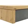 Nachttisch 1660 - Wildeiche massiv, geölt / Schubladenfront, Stoff, Graphit