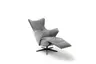 Relaxsessel Follina - Relaxfunktion (motorisch), Leder, Stoff, Grau