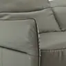 Sofa Victoria - 2,5-Sitzer inkl. Kopfstütze/Armlehne verstellbar, Leder, Grau