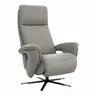Sessel Tulsa Relax - Größe L, inkl. Maxirücken und Kopf-/Fußteil/Rückenlehne verstellbar, Leder, Graubeige