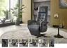 TV Sessel - Größe L, Relaxfunktion, Kopfteil vertellbar, Leder, Blau