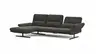Ecksofa  Alexander - Longchair links mit 3-Sitzer inkl. Kopfstütze/Armlehne verstellbar, Stoff, Braungrün
