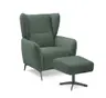 Hocker EILA - Stoff, Graugrün