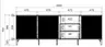 TV-Board - B ca. 200 cm, Schwarz
