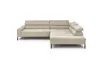 Ecksofa COLLEEN 2.0 - 2-Sitzer mit Ecke rechts, Kopfteil verstellbar, Feincord, Sand