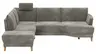 Sofa Stamford - inkl. Armlehne verstellbar und Kopfstütze, Ecksofa 2-sitzig und Abschlusshocker links mit 3,5-Sitzer, Bogen rechts, Stoff, Anthrazit