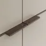 Drehtürenschrank Matera - BHT ca. 301x235x60 cm, Lack Matt, Muschelgrau, Griffe Coffee
