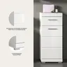 Standschrank - B ca. 37 cm, Weiß, Weiß Hochglanz