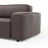 Ecksofa Denver - Longchair links, groß mit 2,5-Sitzer, Leder, Mocca