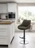 Barhocker MATTEA - drehbar, höhenverstellbar, Stoff, Dunkelbraun