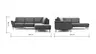 Ecksofa Rockport A - 2,5-Sitzer mit Ecke rechts inkl. Relaxfunktion (motorisch), Leder, Dunkelgrau