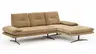 Ecksofa Lucero 2.0 - 2-Sitzer mit Longchair rechts inkl. Rückenlehne verstellbar, Stoff, Cognac
