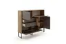 Highboard Mileto - BHT ca. 136x118x35 cm, MDF Steingrau, Naturdesign