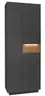 Garderobenschrank - mit Beleuchtung, B ca. 72 cm, Anthrazit, Eiche massiv