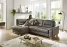 Ecksofa - Longchair links und 2,5-Sitzer, Stoff, Anthrazit