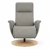 Sessel Tulsa Relax - Größe M, inkl. Kopf-/Fußteil/Rückenlehne verstellbar, Leder, Graubeige