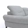 Ecksofa David - 1,5-Sitzer mit Longchair rechts inkl. Kopfstütze/Armlehne verstellbar, Stoff, Hellgrau