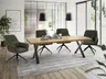 Esstisch - LB ca. 240x100 cm, Eiche massiv geölt, Baumkante, Schwarz