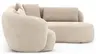 Ecksofa Karasu - 3-Sitzer mit Ottomane rechts, Stoff, Natur