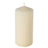 Stumpenkerze Rillea, H 15,00 cm, D 7,00 cm, Paraffin, Cremeweiß 