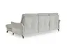 Ecksofa - 2-Sitzer mit Longchair rechts, Kopfteil verstellbar, Stoff, Silbergrau