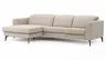 Ecksofa Rafaela 2.0 - Longchair mit 2,5-Sitzer rechts inkl. Kopfteilverstellung, Leder, Champagner