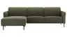 Ecksofa Leona - Longchair mit 3-Sitzer rechts inkl. Sitzvorzug motorisch, Stoff, Braungrün