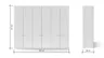 Drehtürenschrank Matera - BTH ca. 301x60x235 cm, Lack Matt, Weiß