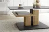 Couchtisch - höhenverstellbar, LBH ca. 105x65x45 cm, Glas grau, Eiche massiv